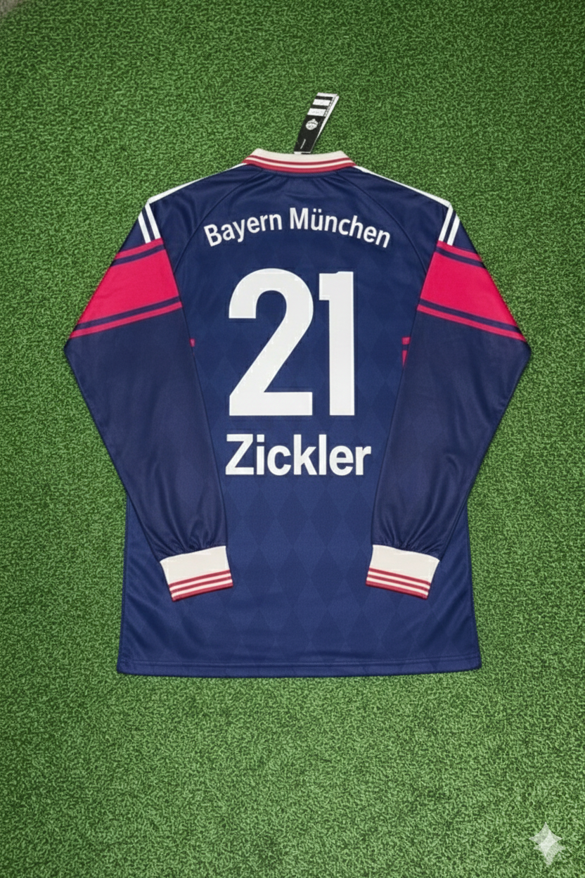 Alexander Zickler FC Bayern München 1997/98 Saison Langarm Heim Retro Trikot