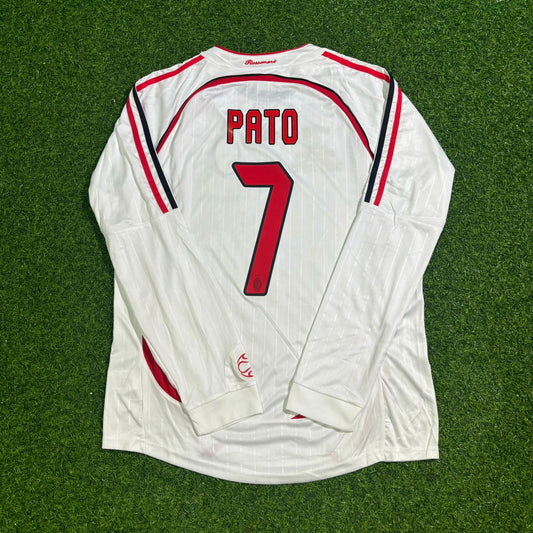 Alexandre Pato #7 AC Milan Away White Long Sleeve Retro Jersey