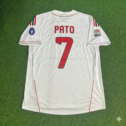 Alexandre Pato #7 Milan 2011-2012 White Away Retro Football Jersey