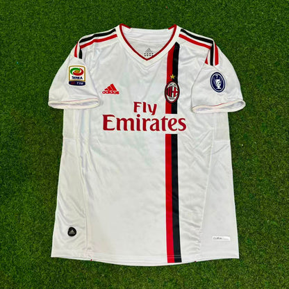 Alexandre Pato #7 Milan 2011-2012 White Away Retro Football Jersey
