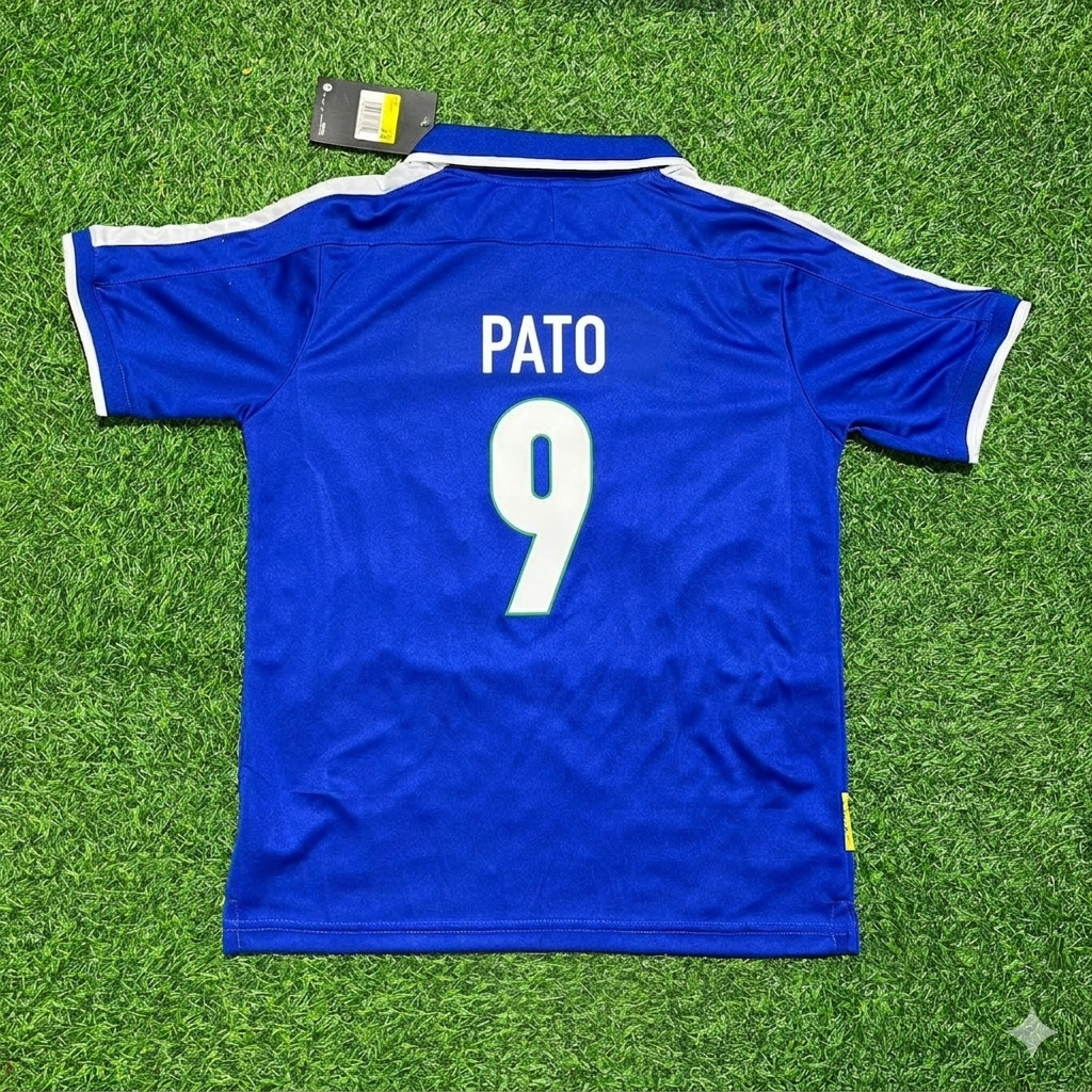 Alexandre Pato Brazil Blue Retro Football Jersey