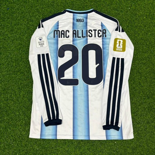 Alexis Mac Allister #20 Argentina 2026 World Cup Long Sleeve Football Jersey Kit