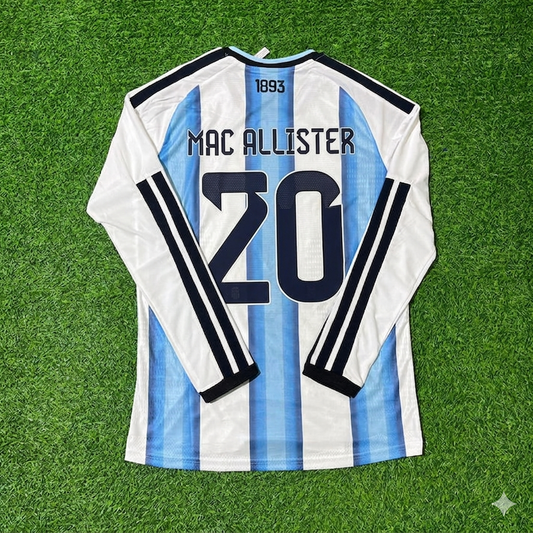 Alexis Mac Allister #20 Argentina 2026 World Cup Long Sleeve Football Jersey Kit