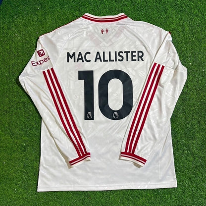 Alexis Mac Allister #10 Liverpool 2027 New Season Long Sleeve Away White Football Jersey Kit