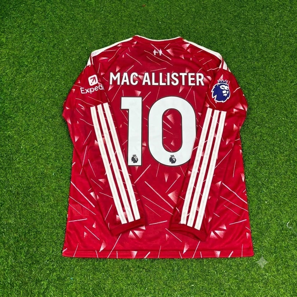 Alexis Mac Allister Liverpool 2027 New Season Long Sleeve Home Football Jersey Kit