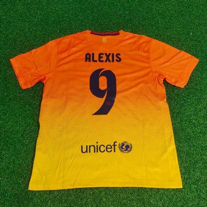 Alexis Sanchez 9 – Barcelona 2012–2013 Orange Retro Kit Jersey – | Trikot | Maillot Soccer Shirt