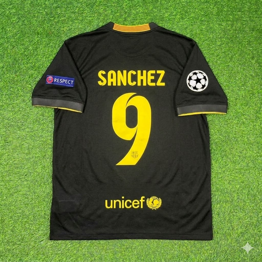 Alexis Sánchez #9 Barcelona 2013-2014 Black Retro Football Jersey