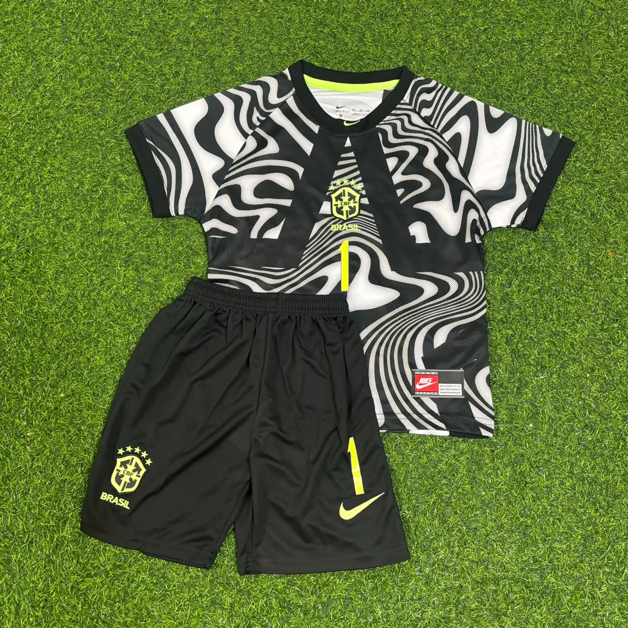 Alisson Becker Brazil 2026 World Cup Goalkeeper Kids Football Jersey
