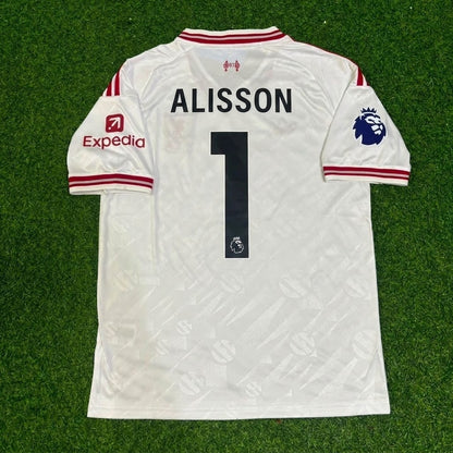 Alisson Becker #1 Liverpool New Season 2027 White Away Football Jersey Kit