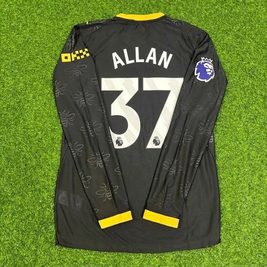Allan #37 Manchester City 2026/2027 New Season Away Black Long Sleeve Jersey Trikot Maillot Soccer Shirt