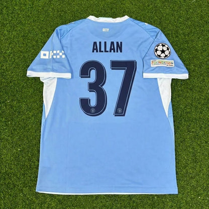 Allan #37 Manchester City 2026-27 Home New Season Champions League Patch Jersey Trikot Maillot Soccer Shirt