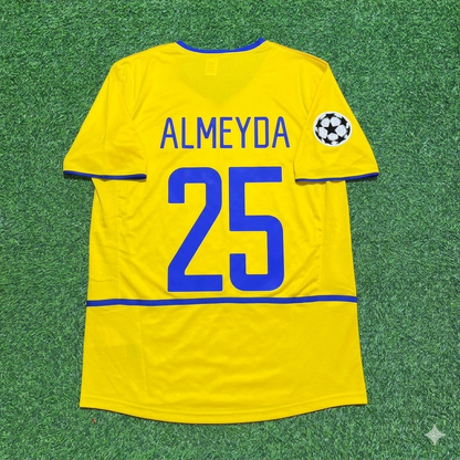Matias Almeyda Inter Milan 2002-2003 Yellow Retro Football Jersey