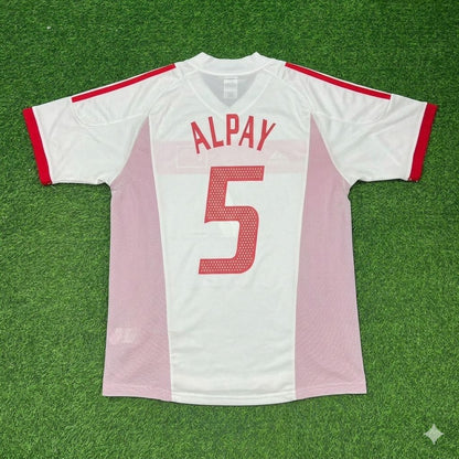 Alpay Ozalan Türkiye 2002 World Cup White Retro Football Jersey