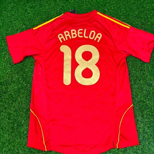 Álvaro Arbeloa #18 Spain EURO 2008 Red Home Retro Football Jersey