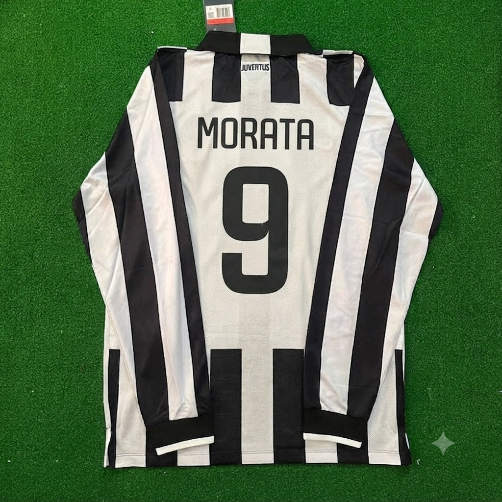 Álvaro Morata #9 Juventus 2014 2015 Retro Long Sleeve Jersey Trikot Maillot Maglia Soccer Shirt
