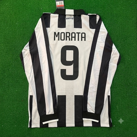 Álvaro Morata #9 Juventus 2014 2015 Retro Long Sleeve Jersey Trikot Maillot Maglia Soccer Shirt