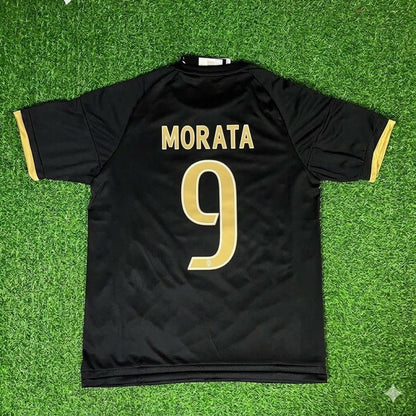 Alvaro Morata 9- Juventus Retro Black Kit Jersey Trikot Maglia Soccer Shirt