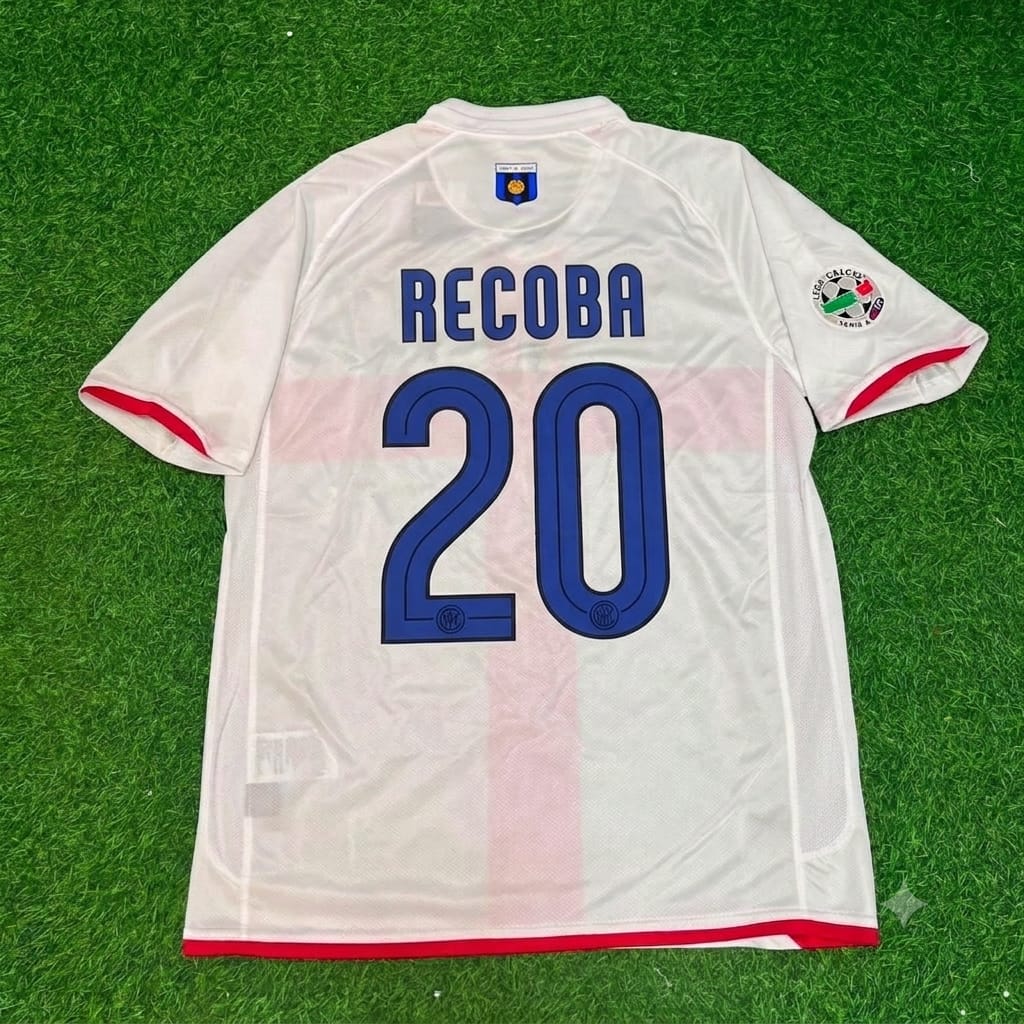 Alvaro Recoba #20 Inter 2007- 2008 Season Away White Red Retro Jersey Trikot Maillot Maglia Soccer Shirt
