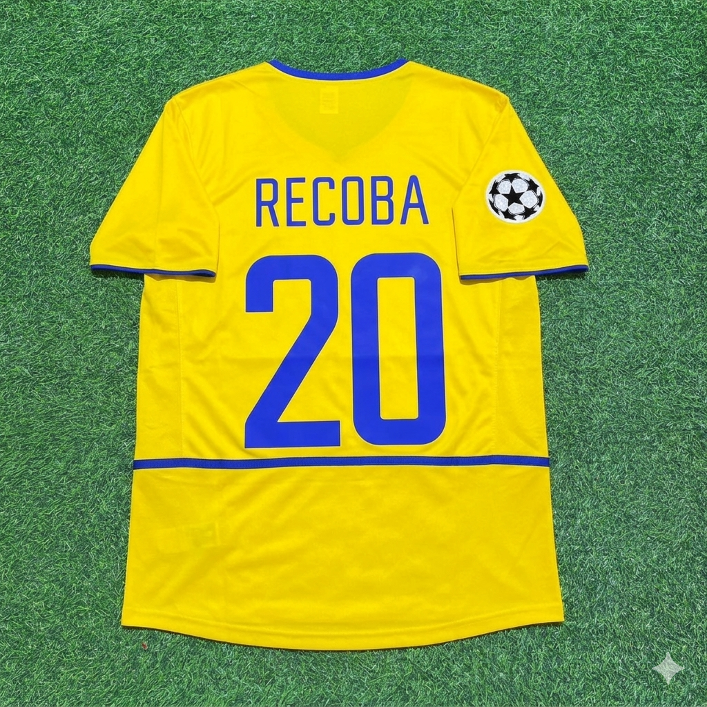 Alvaro Recoba Inter Milan 2002-2003 Yellow Retro Football Jersey