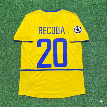 Alvaro Recoba Inter Milan 2002-2003 Yellow Retro Football Jersey