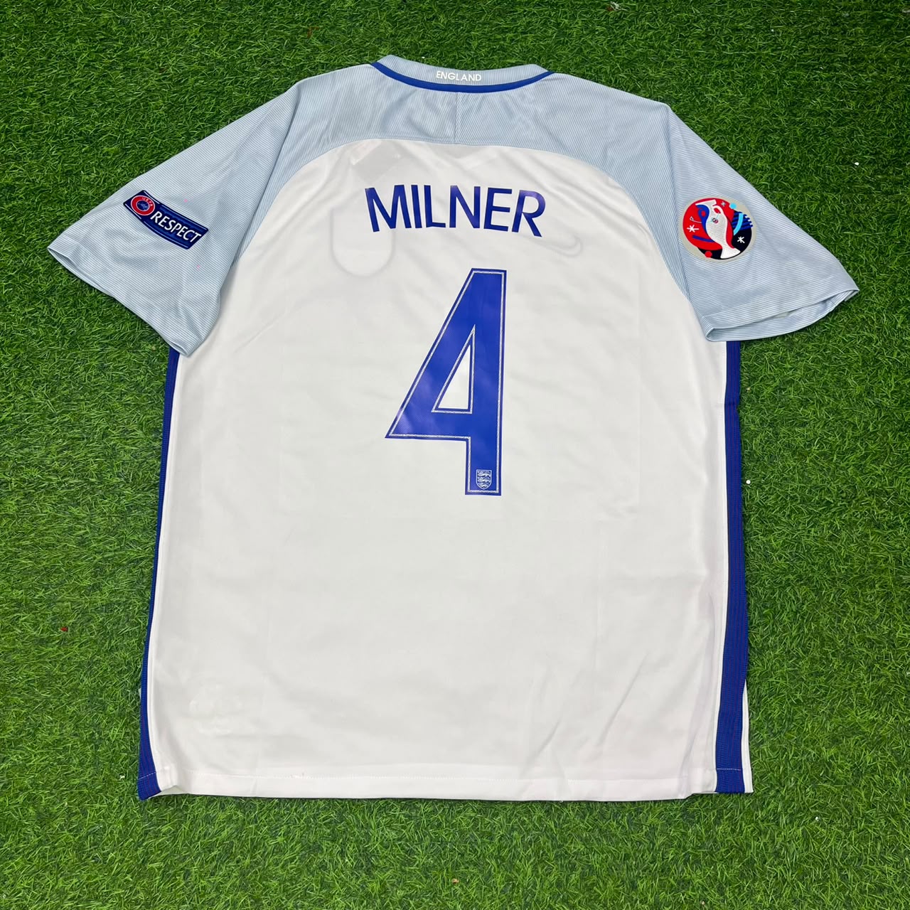 James Milner #4 England Euro 2016 Home Retro Jersey