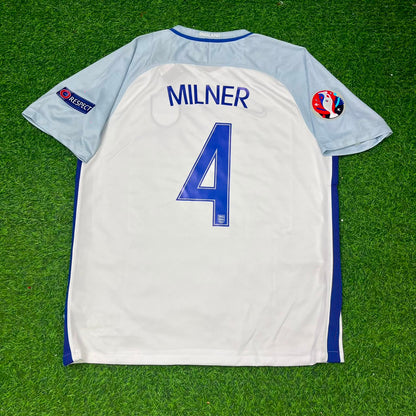 James Milner #4 England Euro 2016 Home Retro Jersey