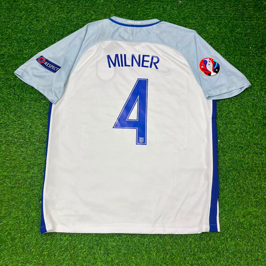 James Milner #4 England Euro 2016 Home Retro Jersey