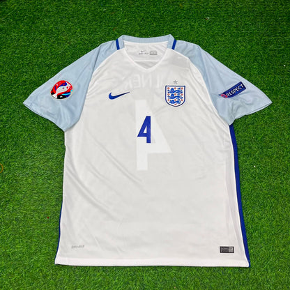 James Milner #4 England Euro 2016 Home Retro Jersey