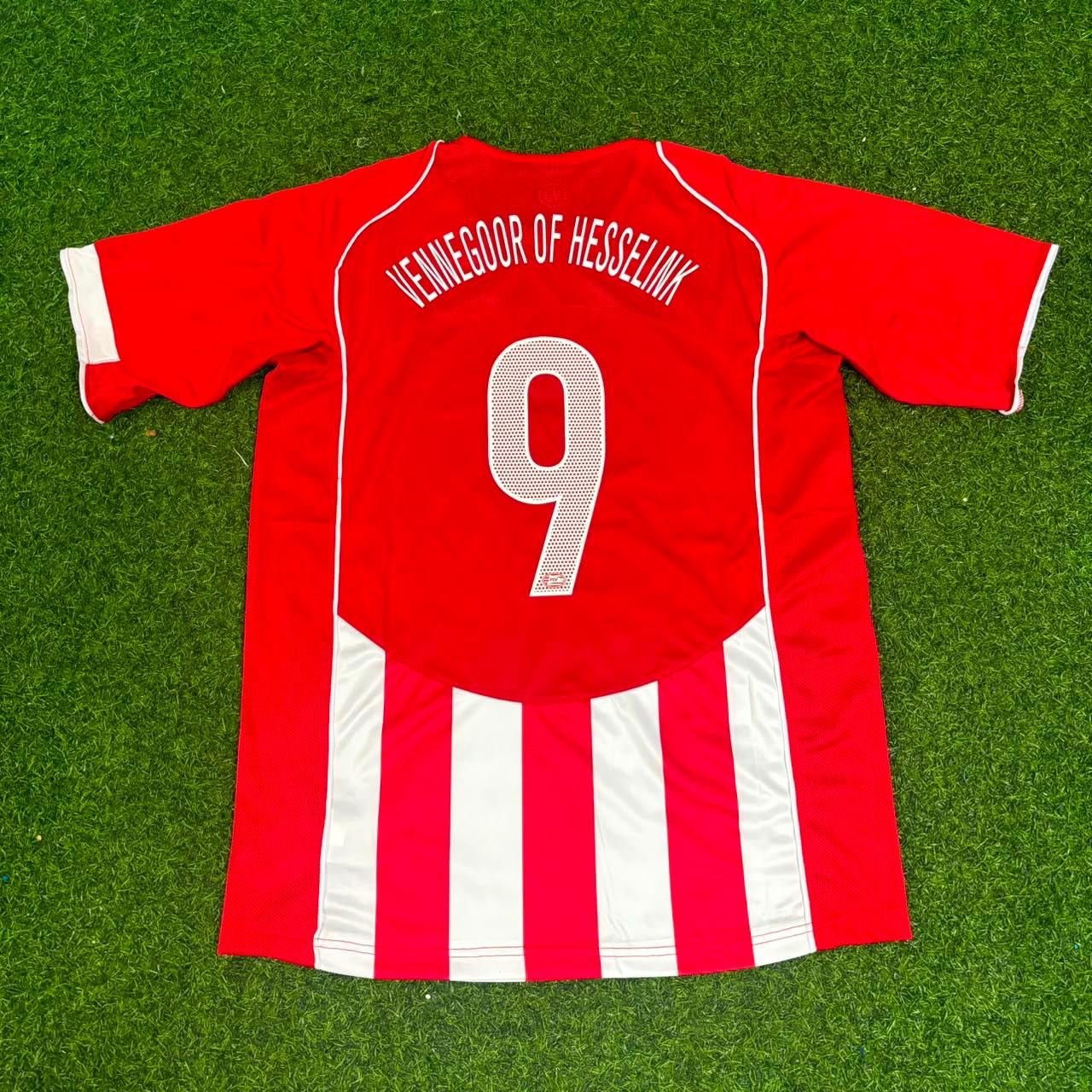 Jan Vennegoor of Hesselink #9 PSV Eindhoven 2004–2005 Home Retro Football Jersey Kit