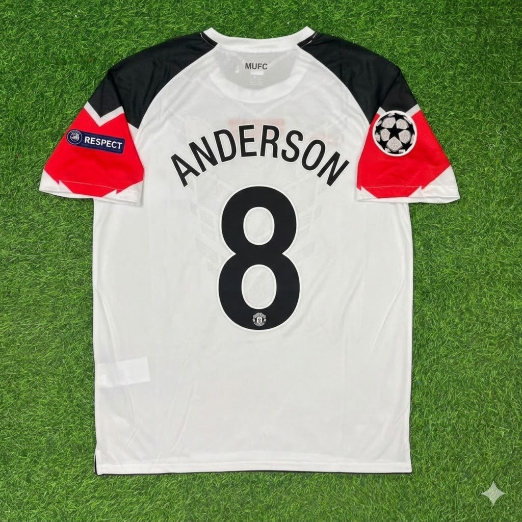Anderson #8 Manchester United 2011 Champions League Final White Football Jersey