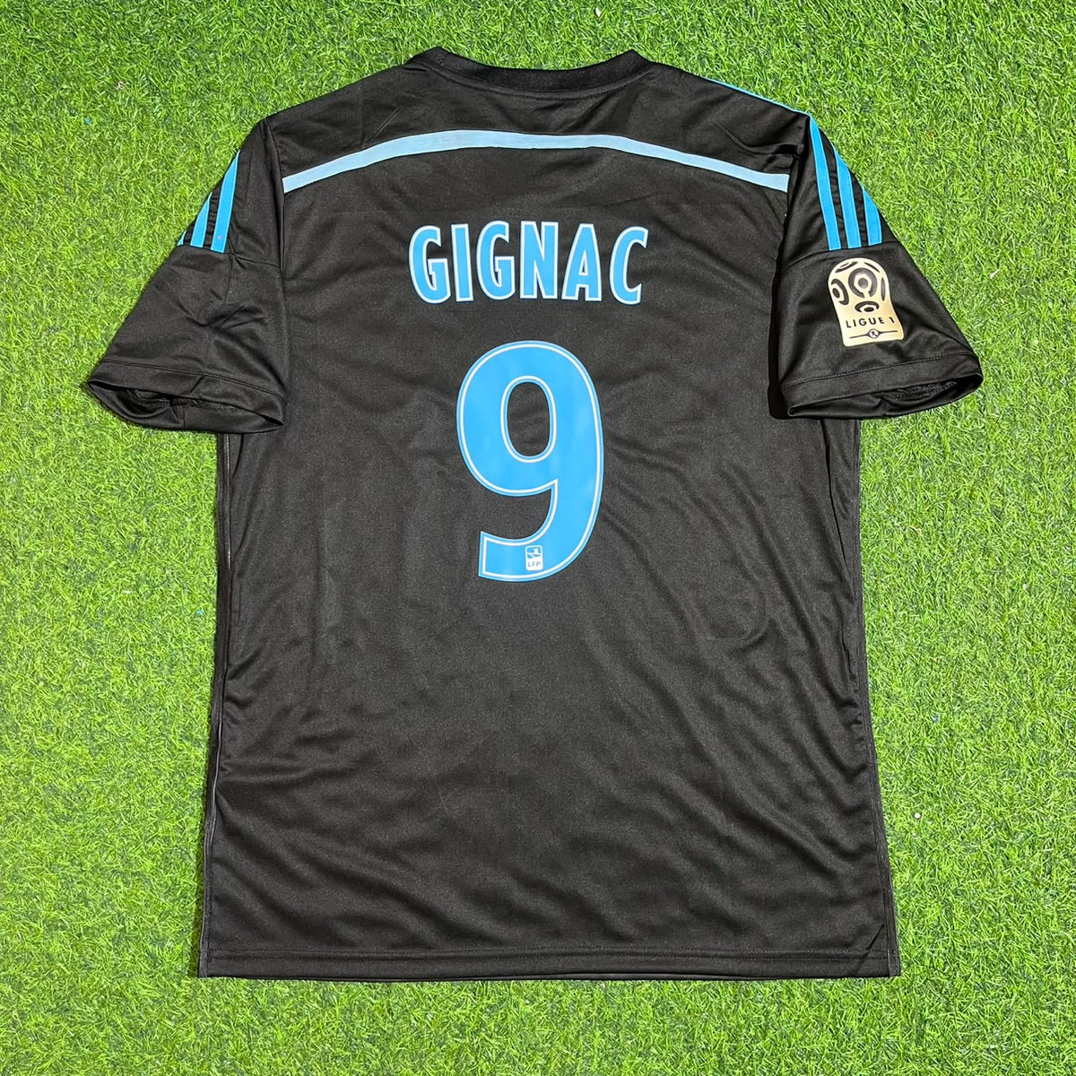 André-Pierre Gignac Olympique Marseille 2014/2015 Season Black Third Retro Kit Jersey Trikot Maillot