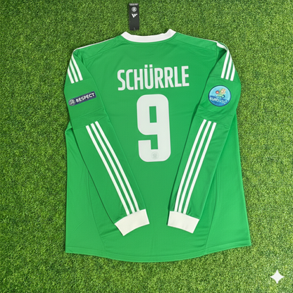 Andre Schürrle Germany EURO 2012 Long Sleeve Green Retro Football Jersey