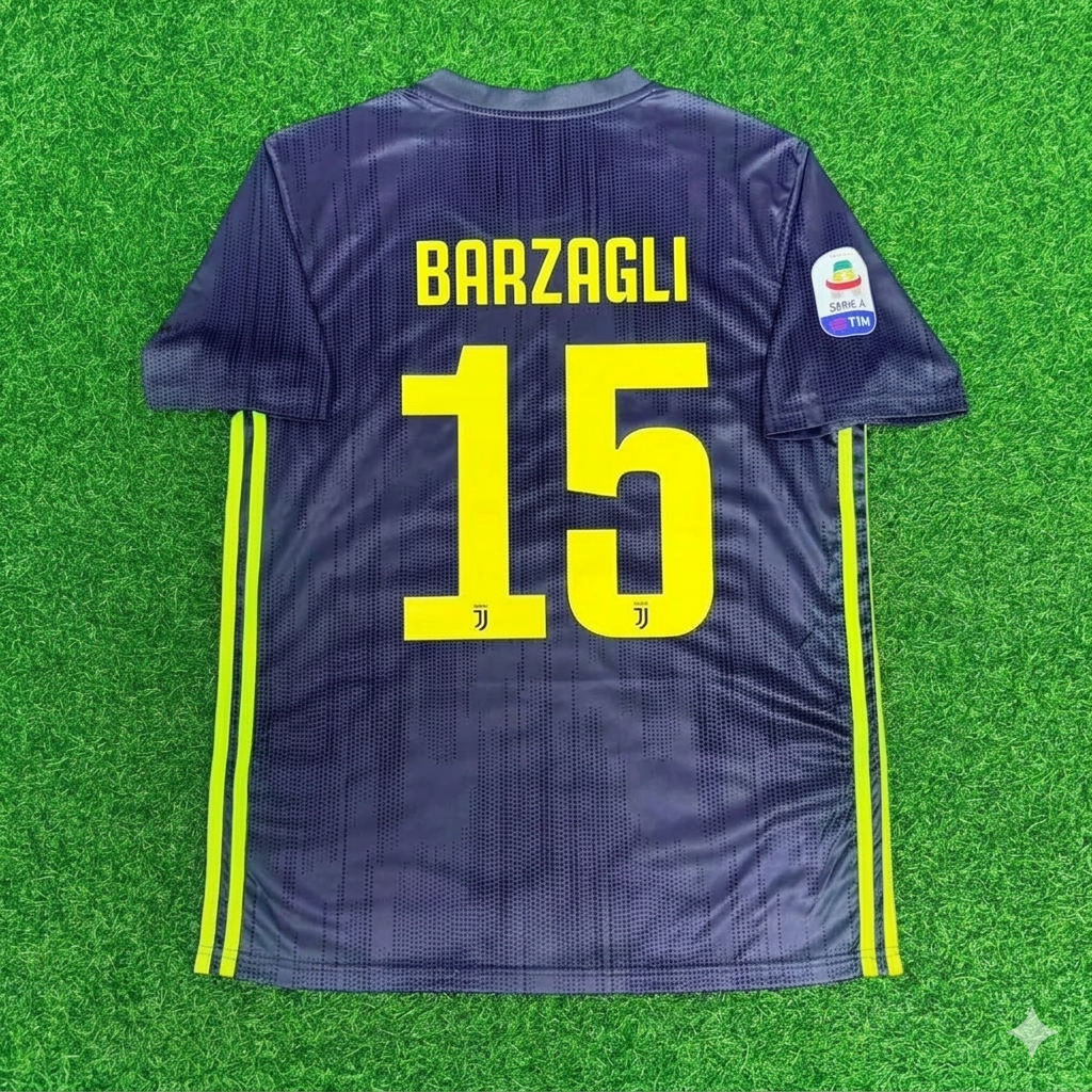 Andrea Barzagli #15 Juventus 2017-2018 Retro Home Football Jersey