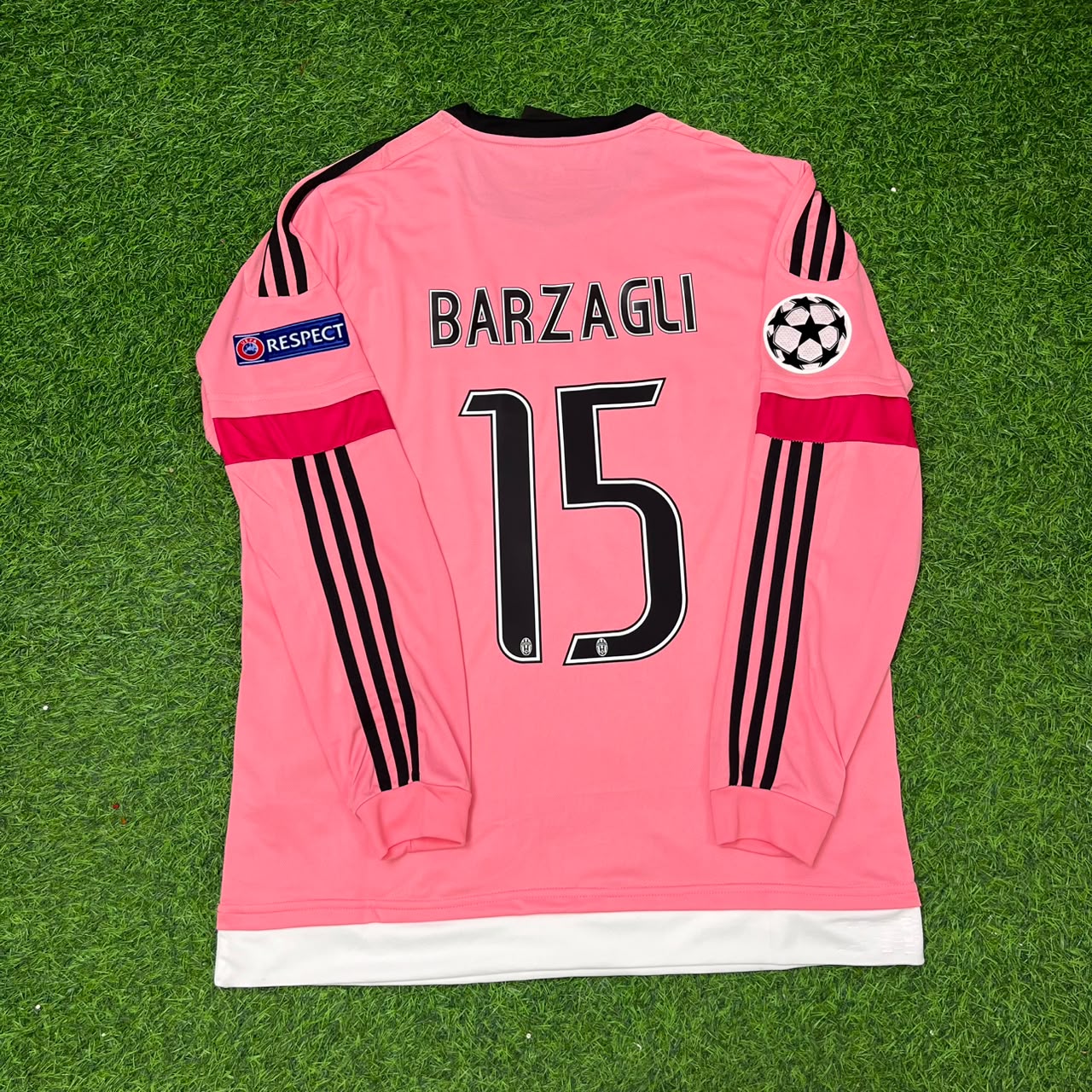 Andrea Barzagli Juventus Pink Retro 2015-2016 Pink Jersey Trikot