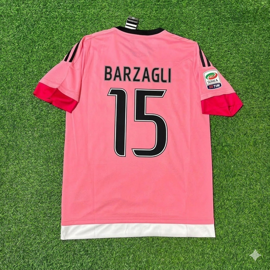 Andrea Barzagli Juventus Retro Pink 2015-2016 Jersey Trikot