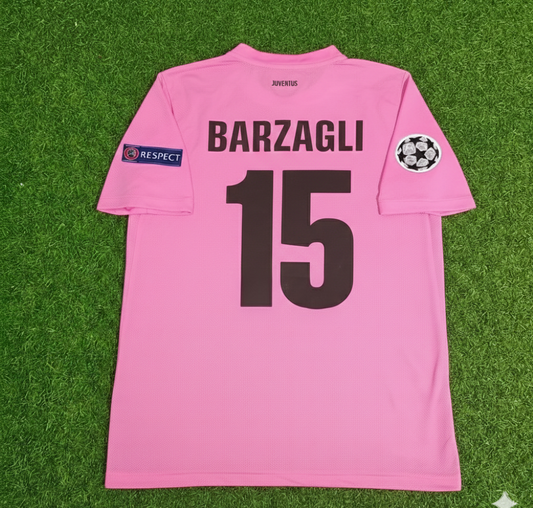 Andrea Barzagli Juventus Pink 2012 2013 Season Retro Jersey Soccer Shirt