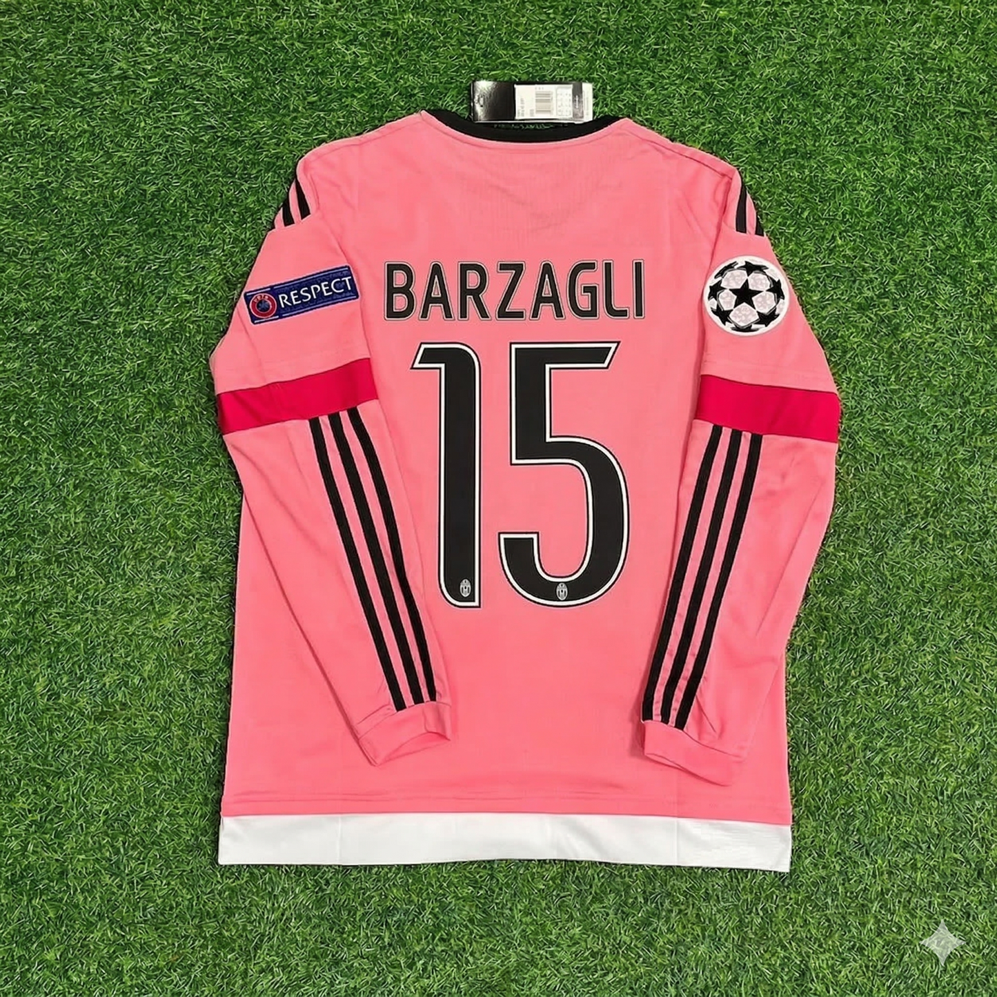 Andrea Barzagli Juventus Pink Retro 2015-2016 Pink Jersey Trikot
