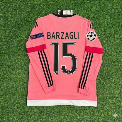 Andrea Barzagli Juventus Pink Retro 2015-2016 Pink Jersey Trikot