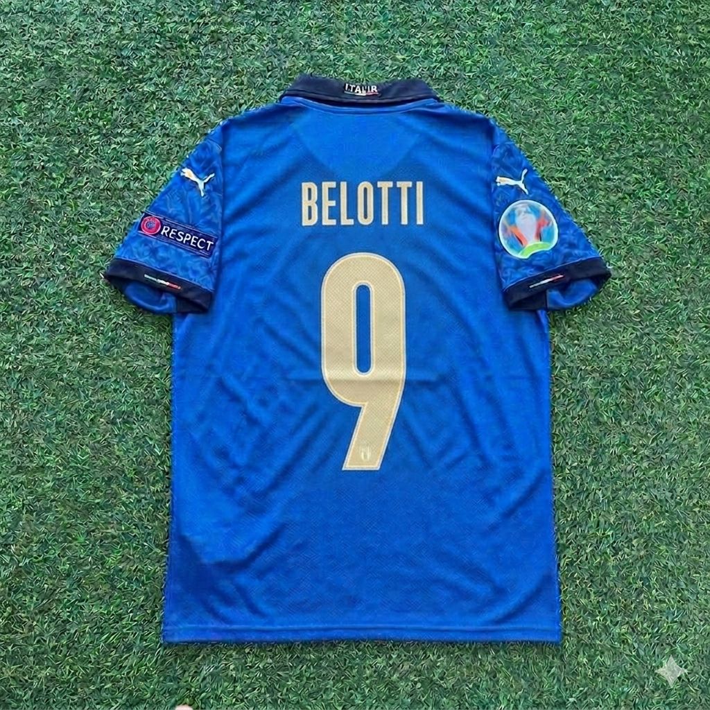 Andrea Belotti #9 Italy EURO 2020 Final Retro Soccer Jersey – | Trikot | Maillot Soccer Shirt