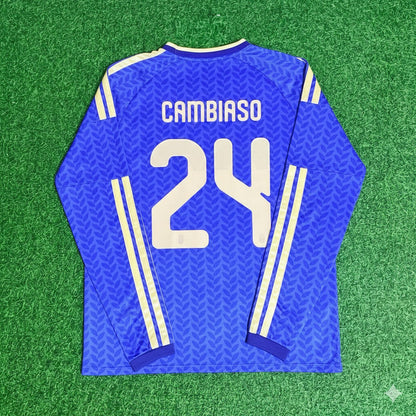 Andrea Cambiaso 24 – Italien 2026 WM-Fußballtrikot mit langen Ärmeln