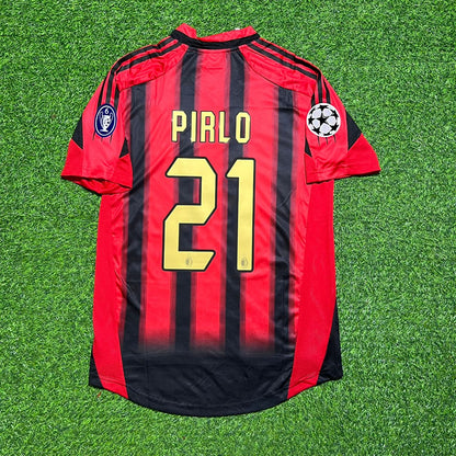 Andrea Pirlo #21 AC Milan 2004 2005 Home Retro Football Jersey