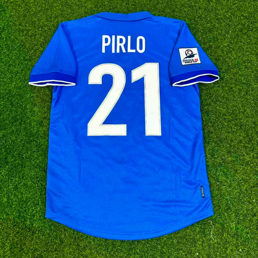 Andrea Pirlo Italy Home Blue Retro Football Jersey