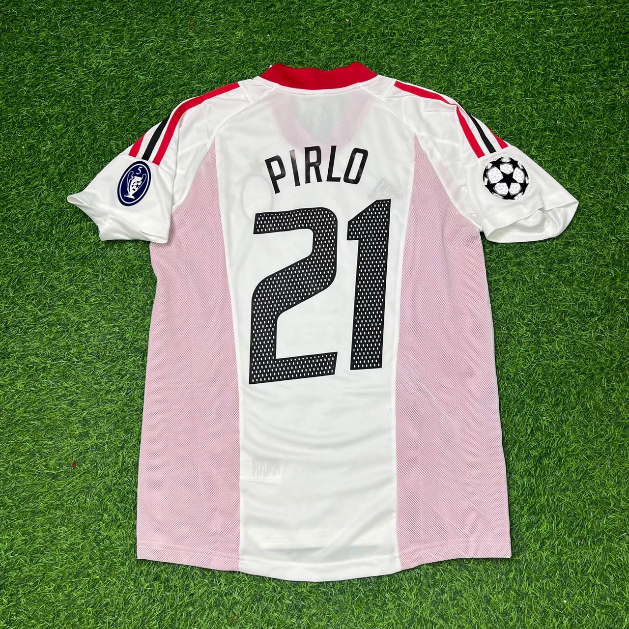 Andrea Pirlo AC Milan 2003 Champions League Final White Retro Football Jersey