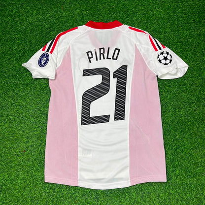 Andrea Pirlo AC Milan 2003 Champions League Final White Retro Football Jersey