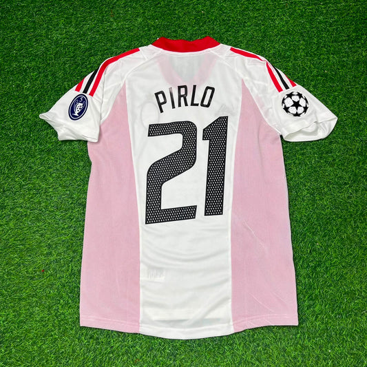 Andrea Pirlo AC Milan 2003 Champions League Final White Retro Football Jersey