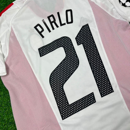 Andrea Pirlo AC Milan 2003 Champions League Final White Retro Football Jersey