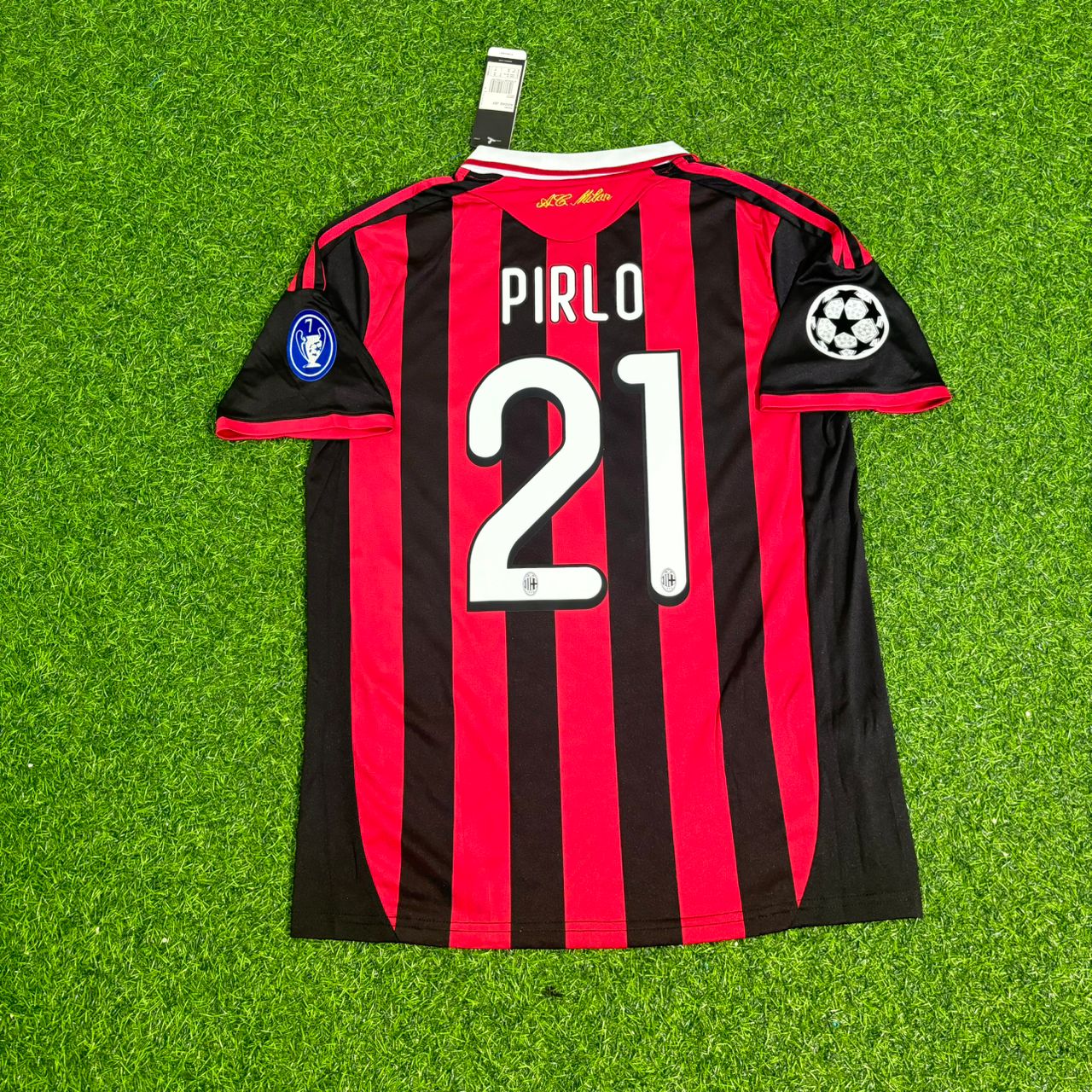 Andrea Pirlo - AC Milan 2009 2010 Red Black Kit Jersey Trikot Maillot Soccer Shirt
