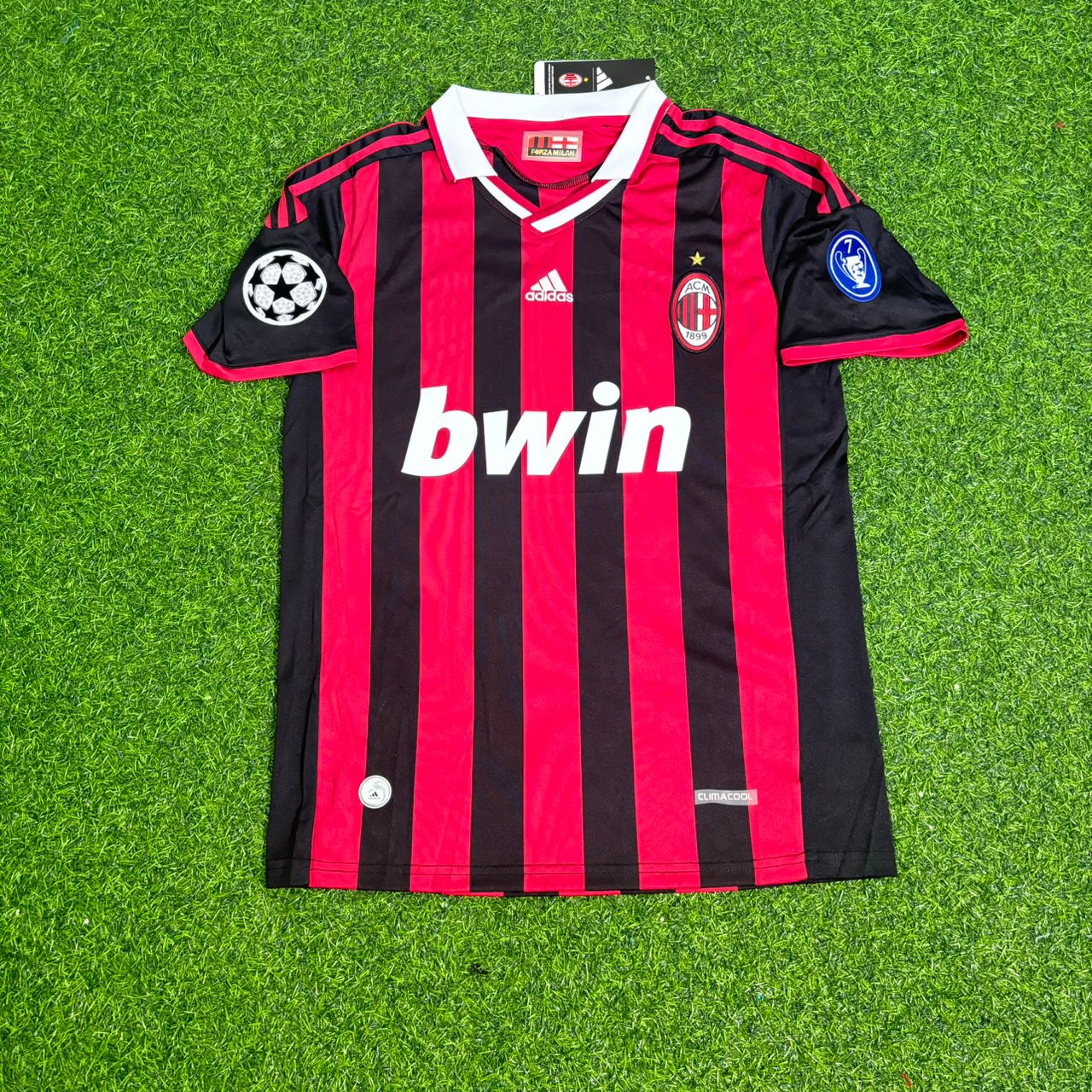 Andrea Pirlo - AC Milan 2009 2010 Red Black Kit Jersey Trikot Maillot Soccer Shirt