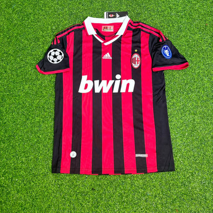 Andrea Pirlo - AC Milan 2009 2010 Red Black Kit Jersey Trikot Maillot Soccer Shirt