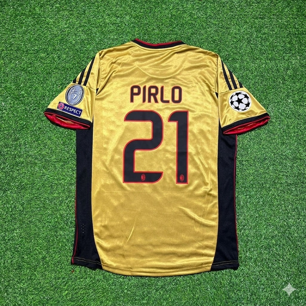 Andrea Pirlo #21 AC Milan Gold Retro Trikot Jersey